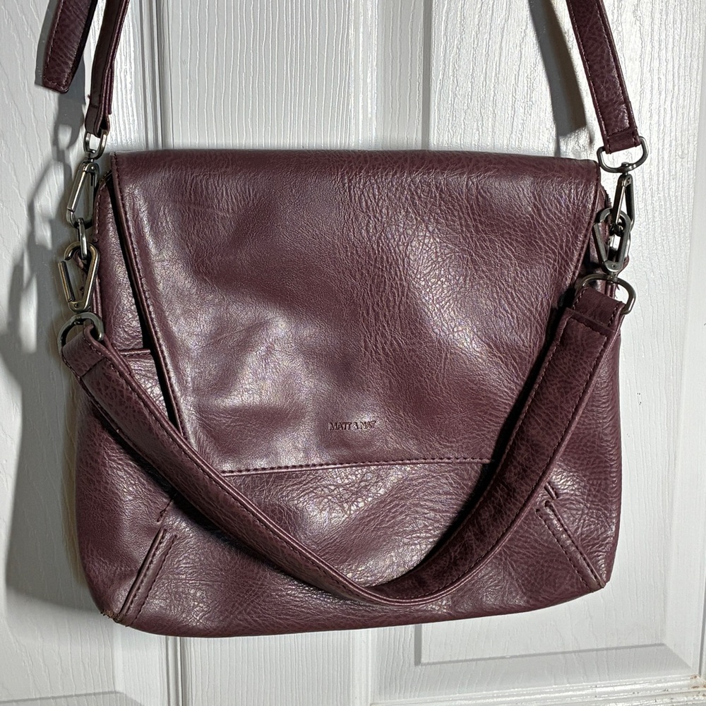 Matt & Nat Minka Fig Vegan Leather Crossbody Hobo Bag Adjustable Strap